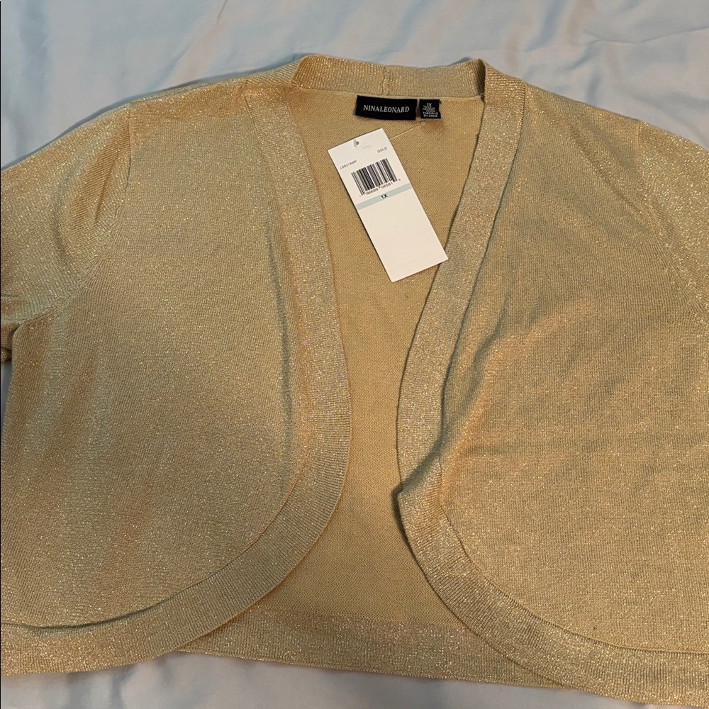 Nina Leonard Gold Shrug